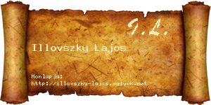 Illovszky Lajos névjegykártya